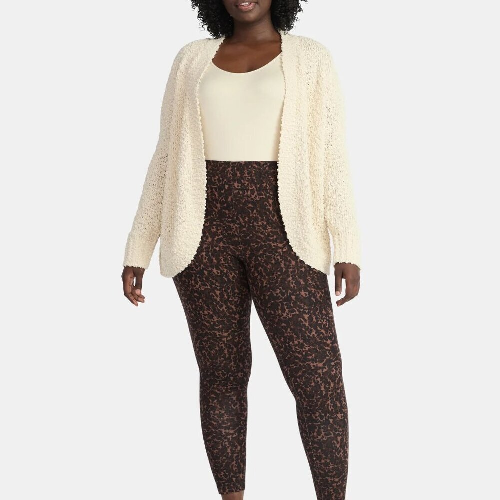 Terra & Sky Leopard High Waist Ankle Length Leggings 27" Inseam Size 2X & 3X